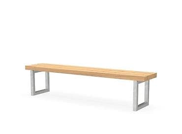 stara kolevka za bebe: Moderan drveni klupa sa metalnim postoljem - Dizajn: minimalistička — 1