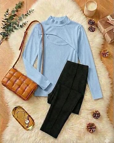 Lične stvari: Damski komplet – rebrasti duks dugih rukava + uske pantalone - Gornji — 1