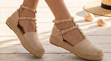 Ženska obuća: Ženske espadrile sa kaiševima i nitnama - Model: zatvoreni prsti sa — 1
