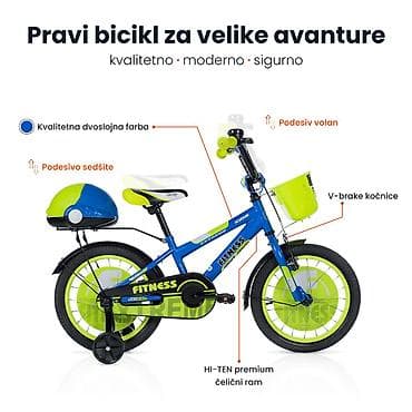metalni automobili igracke: CROSSER Dečija bicikla 16" Fitness plavo‑zelena – SM-1 Pravi izbor za — 2