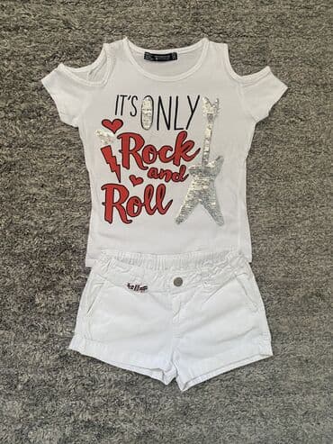 karirane suknje za devojcice: Zara, Set: T-shirt, Shorts, 110-116 — 1