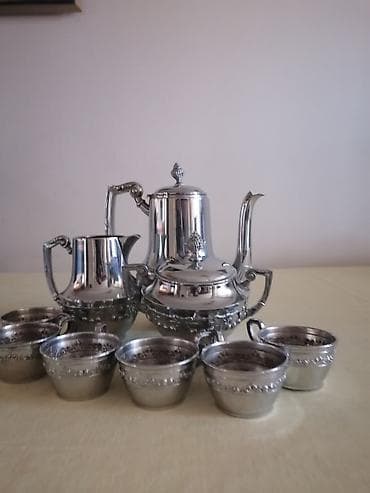 serpe od 20 litara: Komplet za čaj/kafu – klasičan metalni servis od 10 delova - — 5