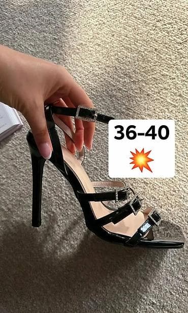 sandale na platformu sa zatvorenim prstima: Ženske sandale na visoku potpeticu – crni lak - Elegantne sandale sa — 1