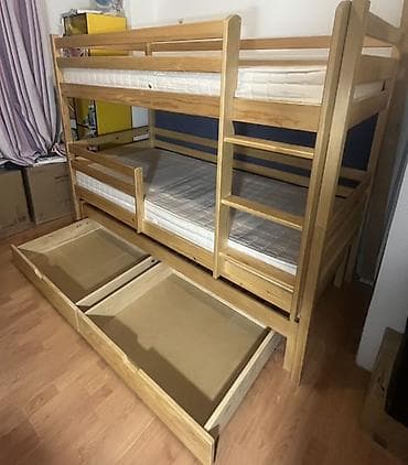 sorc za spavanje: Drveni krevet na sprat sa dodatnim izvlačnim ležajem - Materijal — 2