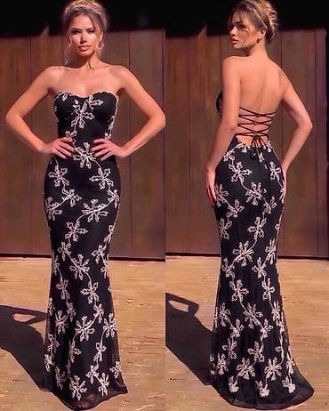 Elegantna crna večernja haljina – sirena kroj
3500din
S M L
