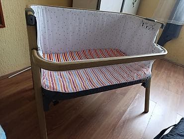 bona obuca: Prenosivi pored-kreveta krevetac/kolievka za bebu - Dizajn sa drvenim — 3