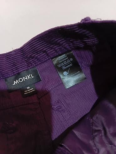 pantalone calzedonia: Monki ženske pantalone od somota - Model: široke nogavice, klasičan — 3