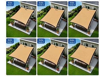 suncobrani 4x4: Tenda za dvorište – pravougaona, zaštita od sunca, HDPE materijal NOVO — 2