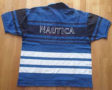 Nautica teget plavo bela majica XL za muškarce, kratkih rukava sa