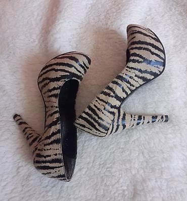 alter obuca online shop: Ženske salonke sa animal printom (zebra), visoka potpetica sa — 2