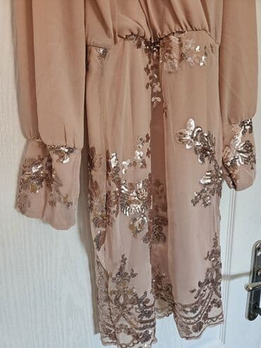 srebrne ogrlice sa cirkonima: One size, color - Beige, Evening, Long sleeves — 3
