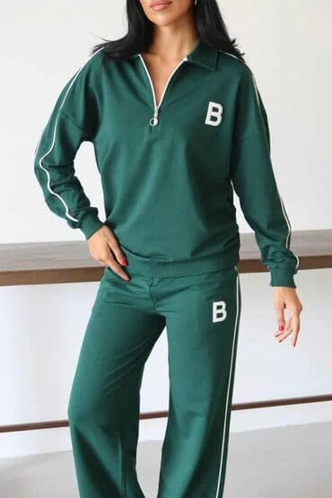 Women's Clothing: Ženski komplet trenerke – dve boje - Dvodijelni set: dukserica + — 2