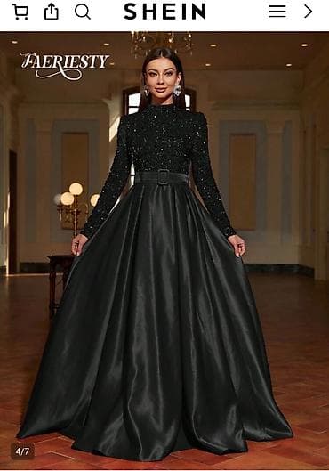 Elegantna duga crna svečana haljina FAERIESTY (SHEIN). - Gornji deo na lalafo.rs Elegantna duga crna svečana haljina FAERIESTY (SHEIN). - Gornji deo