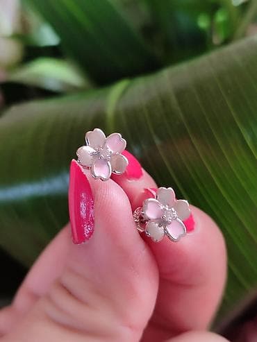 Minđuše: Minđuše cvtici žig 925 - Materijal: srebro 925 (označeno žigom) - — 1