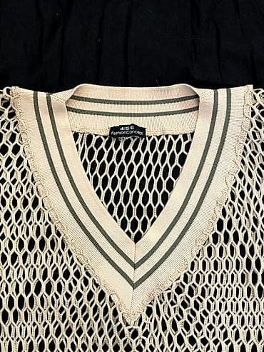 dugi prsluk: Komplet odeće – 3 komada 1) Džemper/majica od mrežaste tkanine - — 2