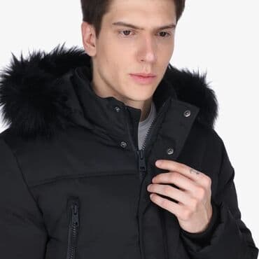 tech fleece s: Muška zimska parka jakna – crna - Topla jakna duže dužine, idealna za — 2