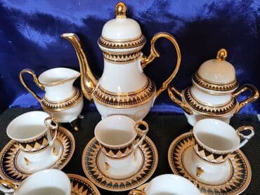 metalac solje za kafu cene: Servis vintaz za kafu porcelanski. Servis za kafu,perfektan pozlata — 6