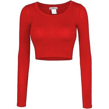 Bluza dug rukav,krop top sa elastinom