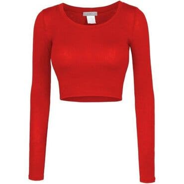 bluze svecane: Bluza dug rukav,krop top sa elastinom — 1