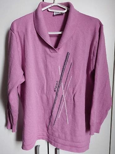 Džemper za žene, roze/lila boje, sa šalom-kragnom. - Materijal: meko