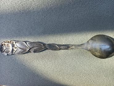 tekstil za namestaj: Ukrasna kašičica sa reljefnim motivom ruže - Materijal: metal (tamni — 2