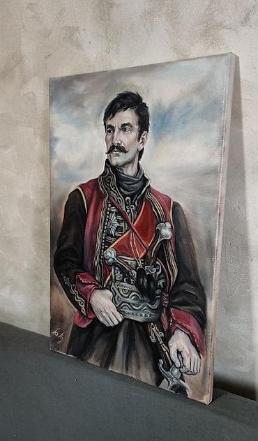 Građevinarstvo i remont: Portret Karađorđa – ulje na platnu (60×40 cm) Na prodaju originalna — 5