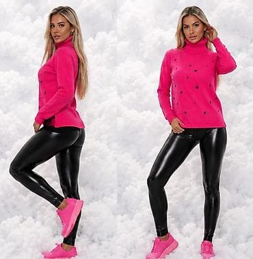 til sa biserima: Ženski rolka džemper – fuksija roze - Model: rolka sa rebrastim — 3