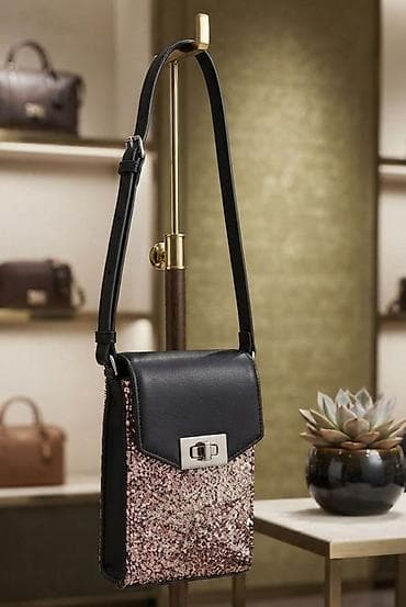 Handbags: Elegantna torbica preko ramena sa šljokicama - Kompaktna crossbody — 1