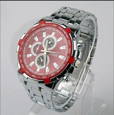 omikron 21 rubis: Elegantni masivani muški satovi sa podesivom metalnom narukvicom — 1