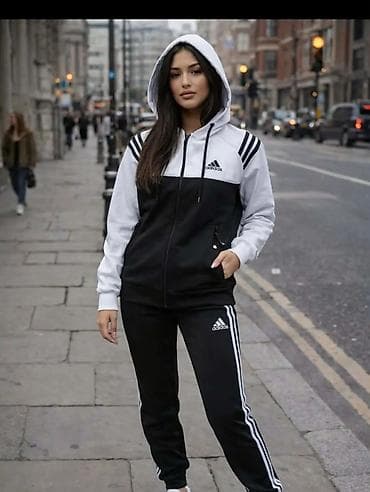 Gornji i donji deo: Ženske trenerke – Adidas stil, kompleti sa kapuljačom - Dvodijelni — 8