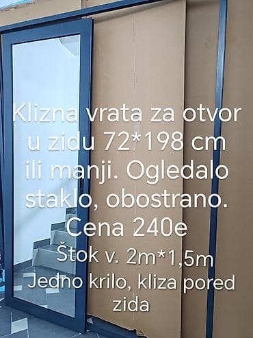 Klizna vrata sa ogledalnim staklom (obostrano). - Predviđena za otvor