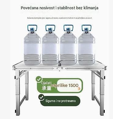 lesnina deciji ormari: Sklopivi aluminijumski kamp sto sa 4 platnene taburee - Dimenzije — 3