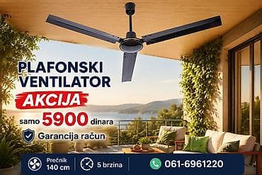 kertridzi za stampac: Plafonski ventilator – modernog, elegantnog dizajna sa 3 krila — 1