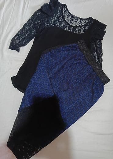 hm bluze: Elegantna ženska kombinacija: crna čipkana bluza + suknja u — 9