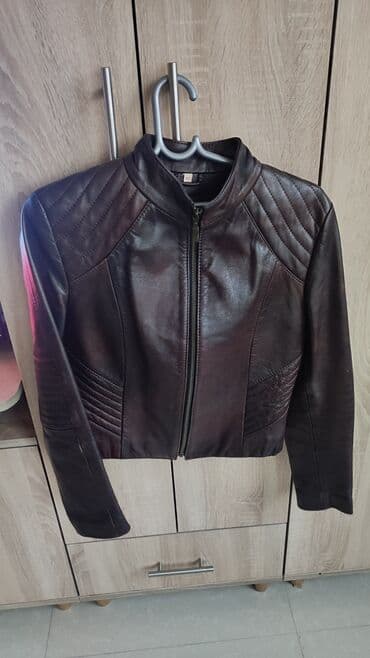 kozna jakna hugo boss: Ženska kožna jakna – tamno braon - Materijal: prirodna koža (mekana — 1