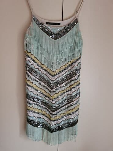 haljina ravnog kroja: Zara M, bоја - Šareno, Koktel, klub, Na bretele — 1