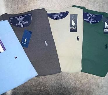 vojni džemper: Muški pamučni džemperi – klasičan okrugli izrez, dugi rukavi, sitno — 2