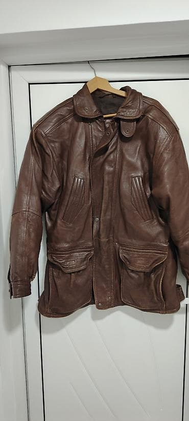 fred perry jakne: Kožna jakna – tamno braon, klasičan pilotski/aviatorski kroj. - — 3