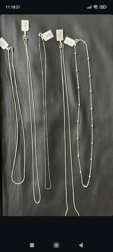 srebrni nakit setovi: Srebrne ogrlice i narukvice – različiti modeli - Materijal: srebro — 2