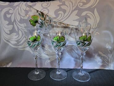 swarovski case za vino cena: Case za vino,rucno oslikane,kristalno staklo iz 80ih.god. Case rucno — 1