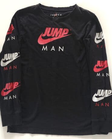 Long sleeves T-shirt, L (EU 52), Jordan, color - Black, Cotton
