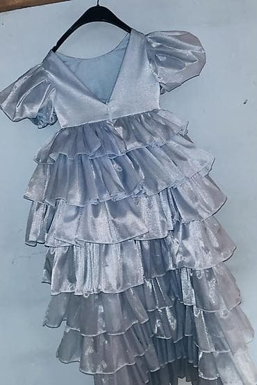 balans bicikl za bebe: Dečija svečana haljina – svetloplava “princeza” sa bogatim volanima — 5