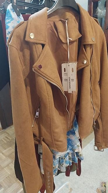 odelo sa perjem: Ženska jakna od velura odg. za S do L – Boja: Kamel boja Elegantna — 3