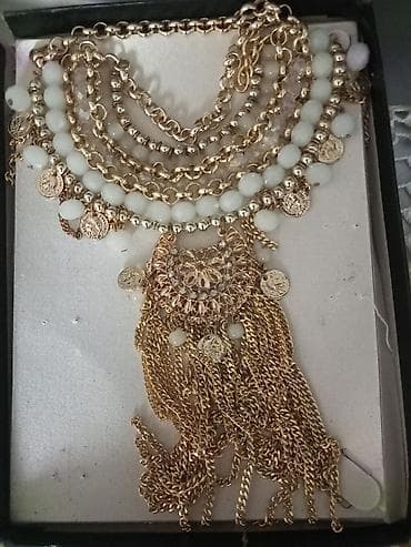 perla obuća: Raskošna višeslojna ogrlica u boho/etno stilu - Konstrukcija od više — 2