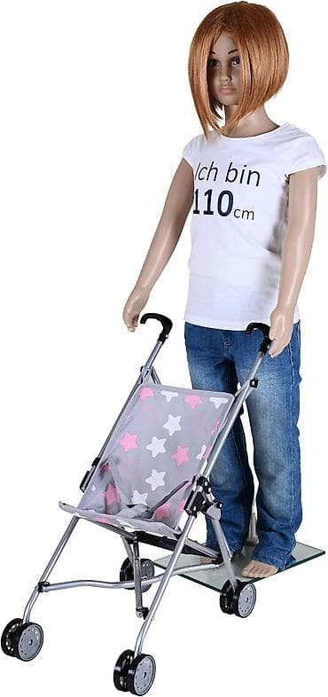 Kolica za lutke Knorrtoys „Sim“ – Star grey pink - Kompaktna i