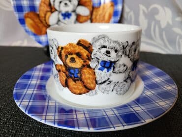 porcelanske solje za caj: Porcelanski nov,vintaz nemacki set za decu. Porcelanski trodelni — 5