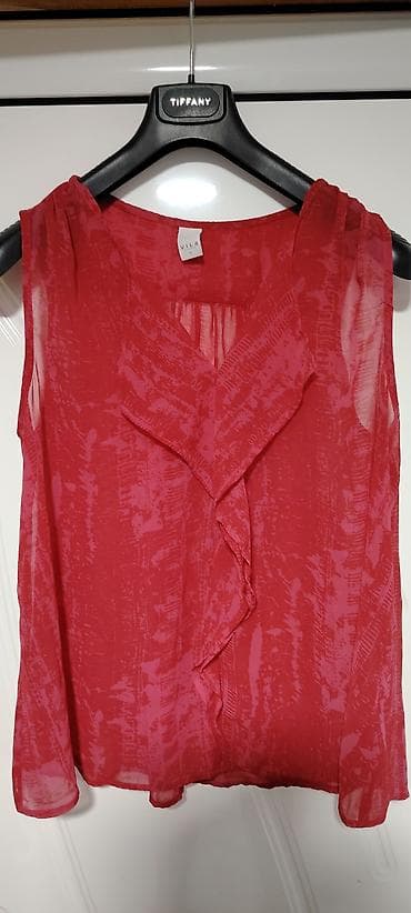 VILA ženska bluza bez rukava - Boja: intenzivno crvena sa diskretnim