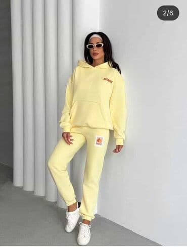 tech fleece zuti: Ženski trenerka set STARFIT – dukserica s kapuljačom i donji deo - — 2