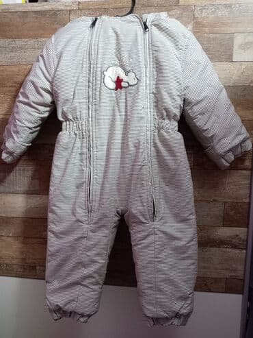 Jumpsuits: Zimski kombinezon za bebe/decu - Boja: svetlosiva sa sitnim tamnim — 2