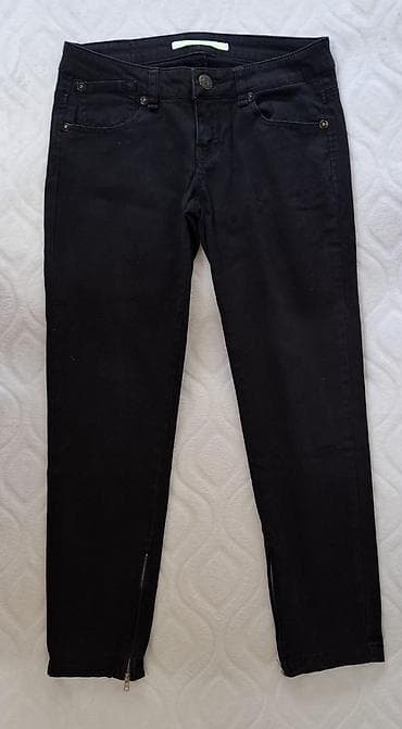 Crne ženske TERRANOVA DENIM XS skinny farmerke sa rajsferšlusima na
